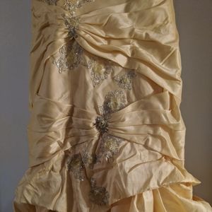 Yellow mermaid prom dress